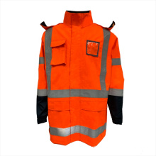 High visibility  orange construction safety reflective waterproof jacket